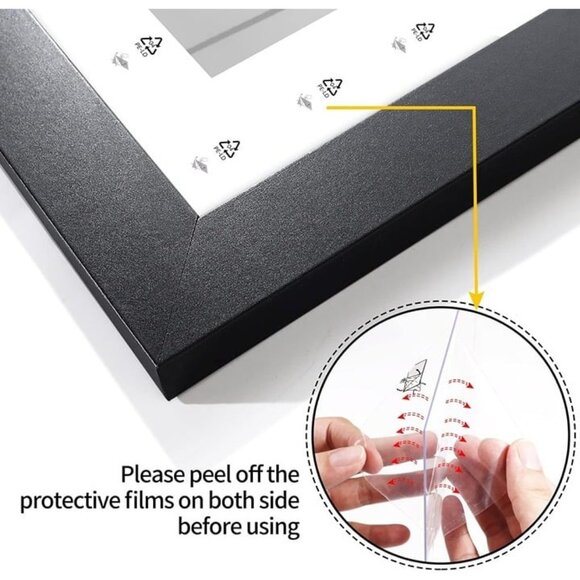 Home 22x28 Picture Frame Black Poster Display 18x24 with Mat or full Without Mat - Picture 6 of 7